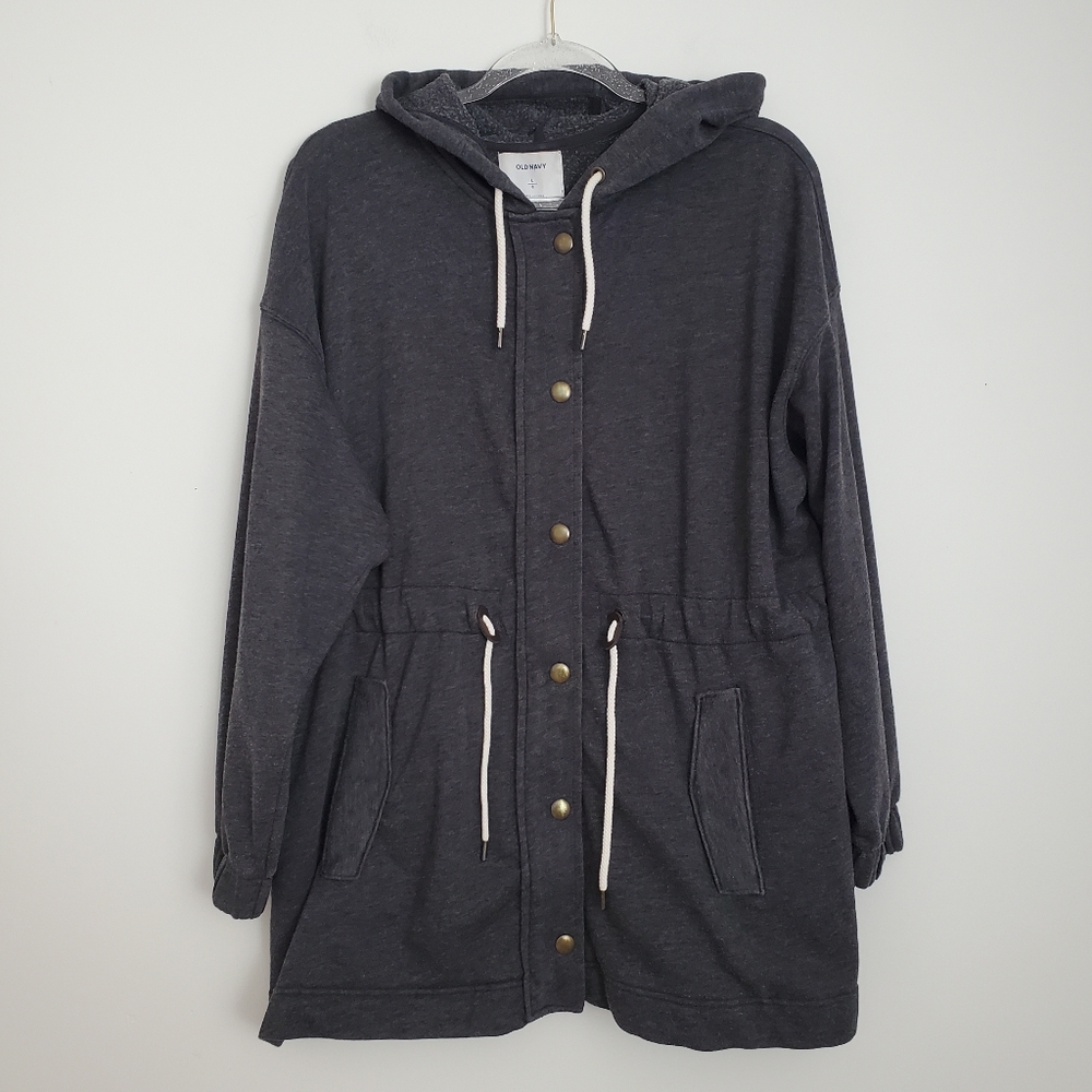 Grey Jacket Style Sweatshirt Size Large